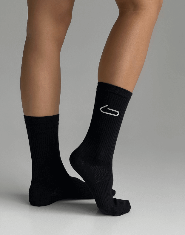 Шкарпетки логотип збоку, чорні - Фото 2