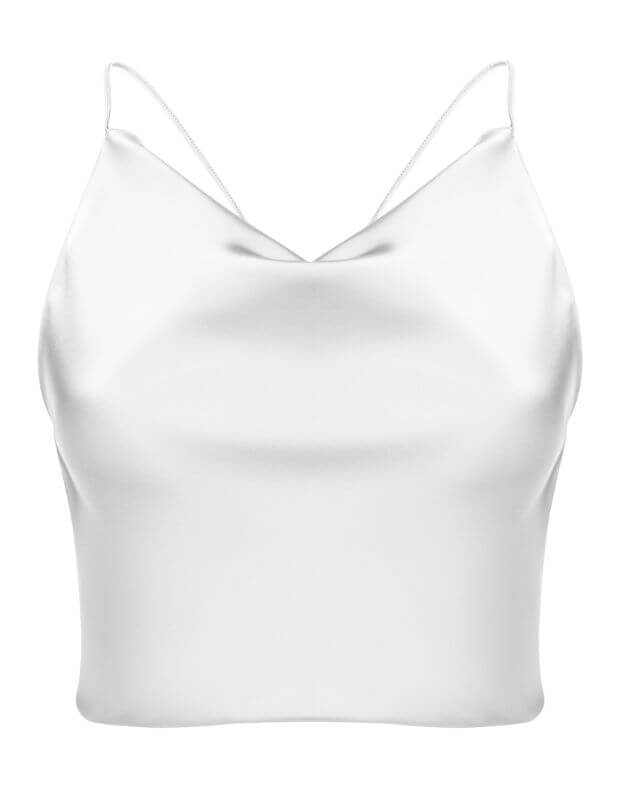 Сатиновий топ з регуляторами на спині, молочий - Фото 7