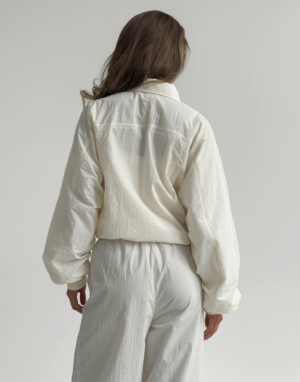 Світшот на блискавці з плащової тканини, молочний - Фото 2