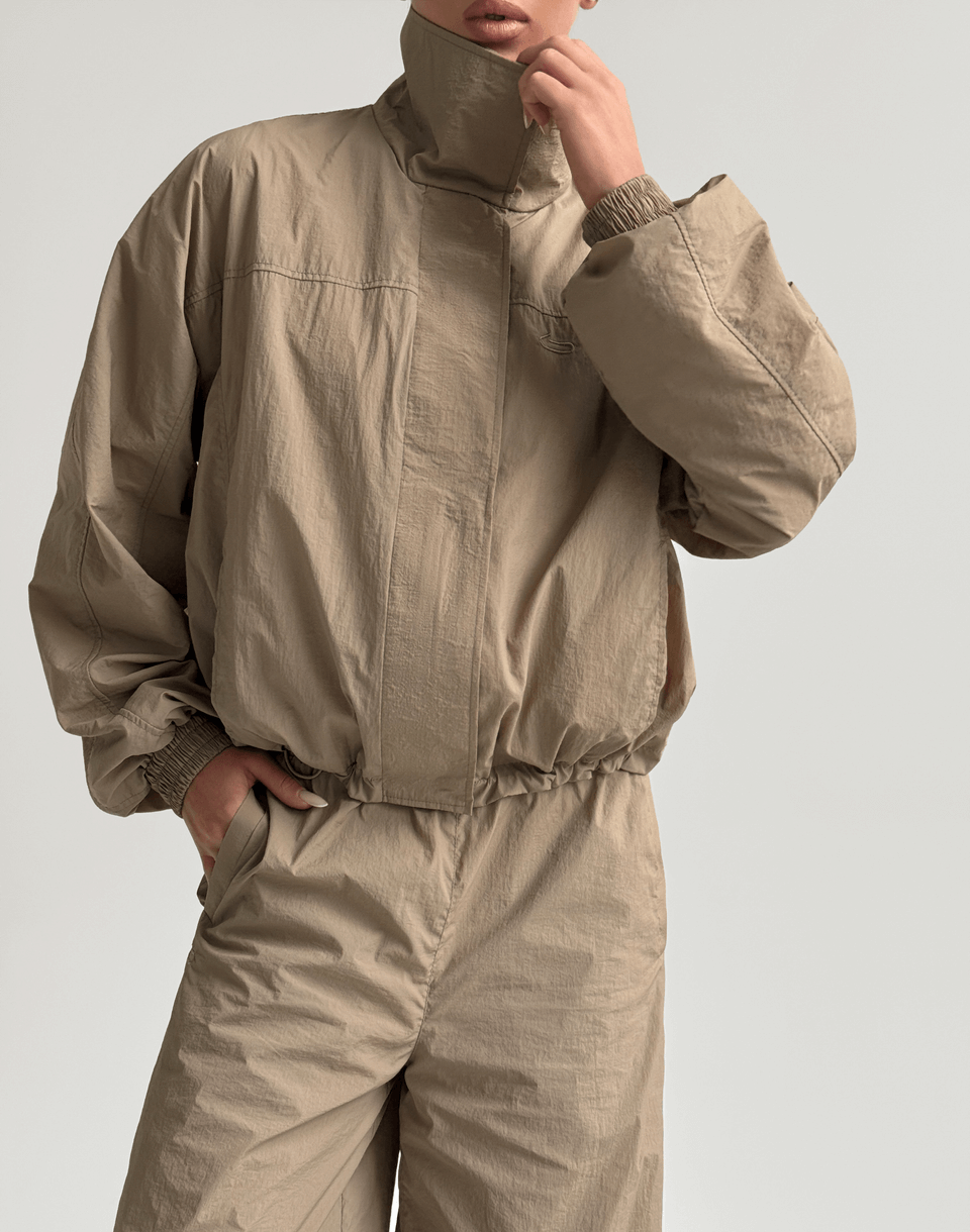 Світшот на блискавці з плащової тканини, капучіно - Фото 1