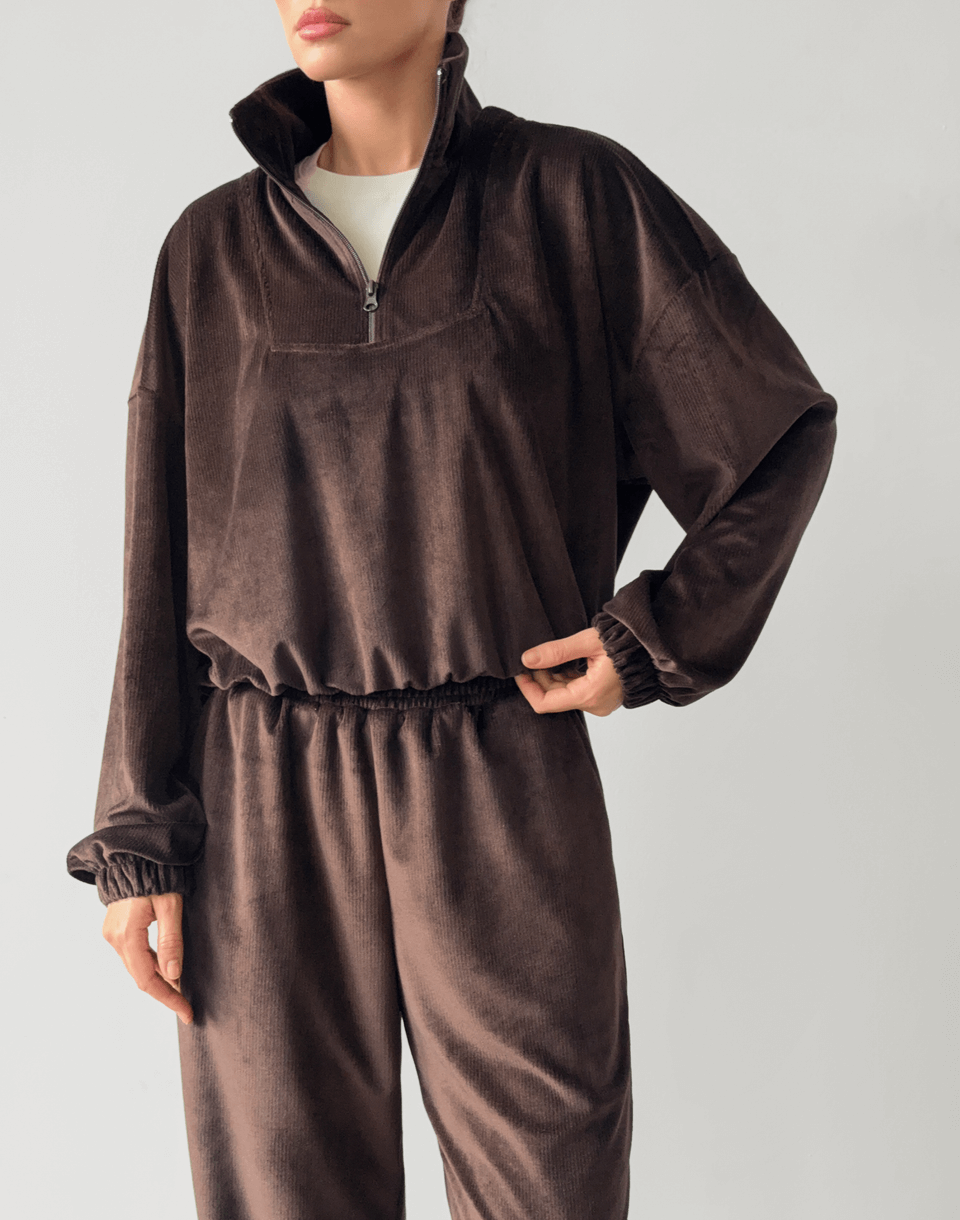 Світшот на блискавці до середини, шоколад - Фото 1