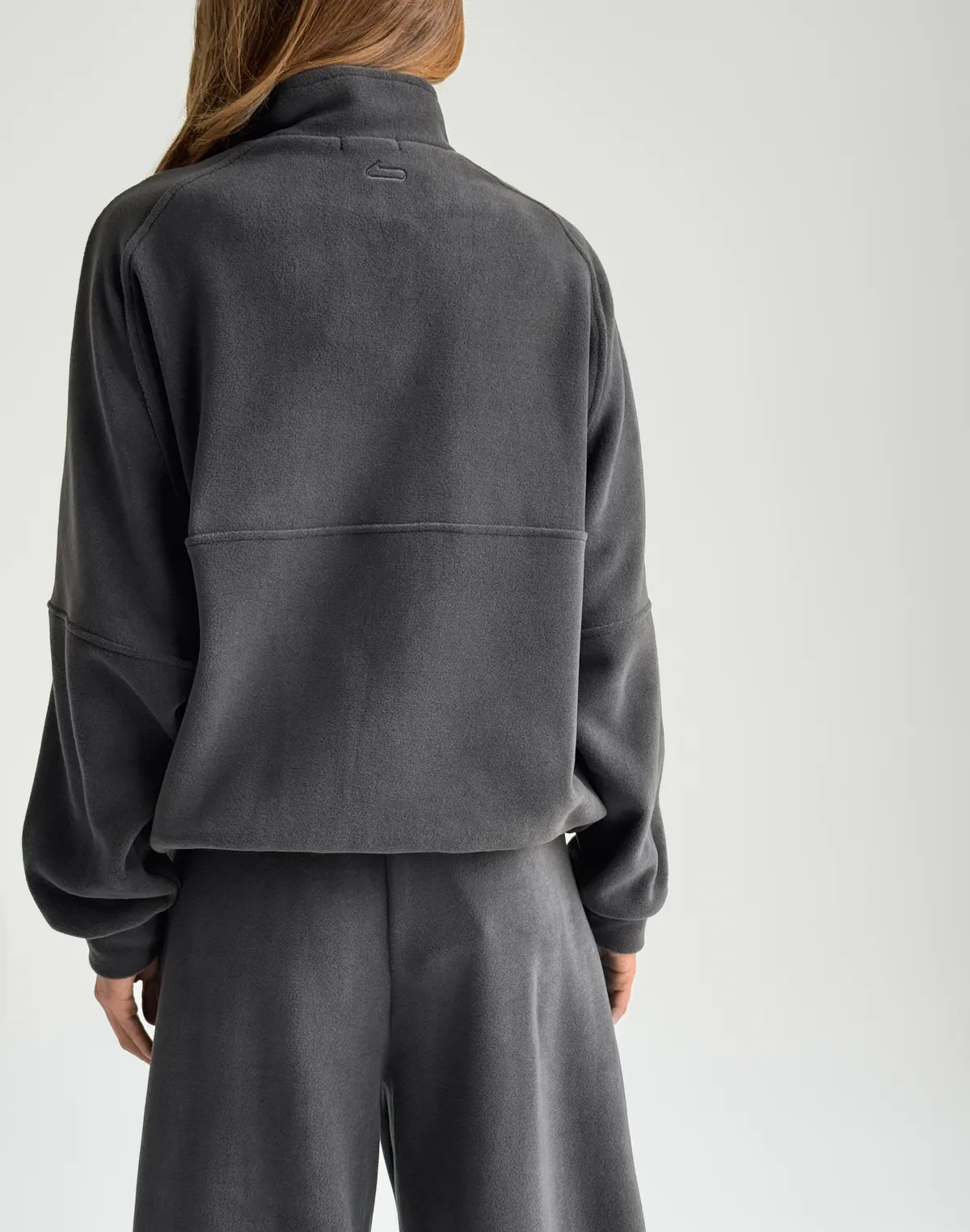 Світшот з декоративними швами флісовий, графіт - Фото 2