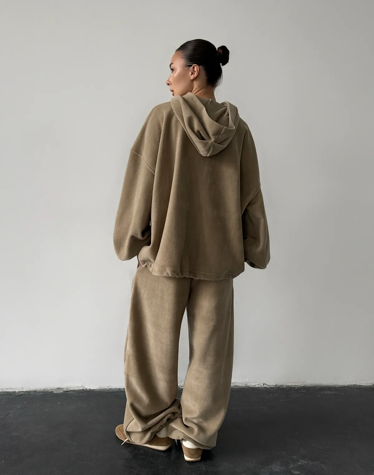 Худі супер оверсайз подовжений, бежевий - Фото 2