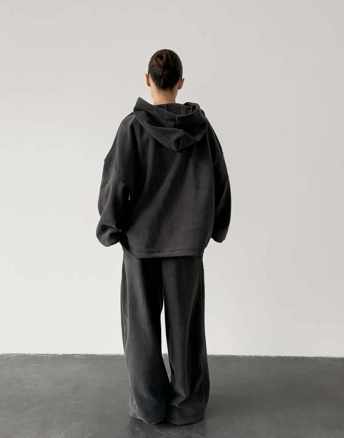 Худі супер оверсайз подовжений, графіт - Фото 2