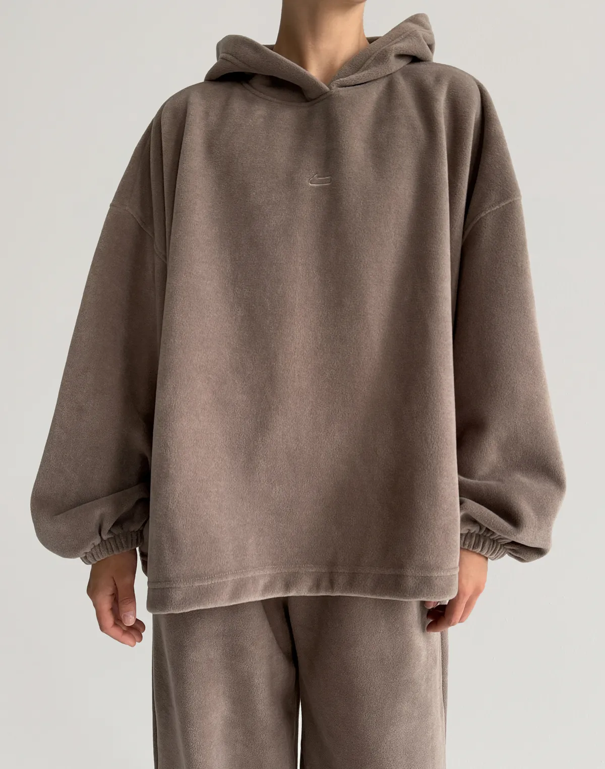 Худі супер оверсайз подовжений, капучіно - Фото 1