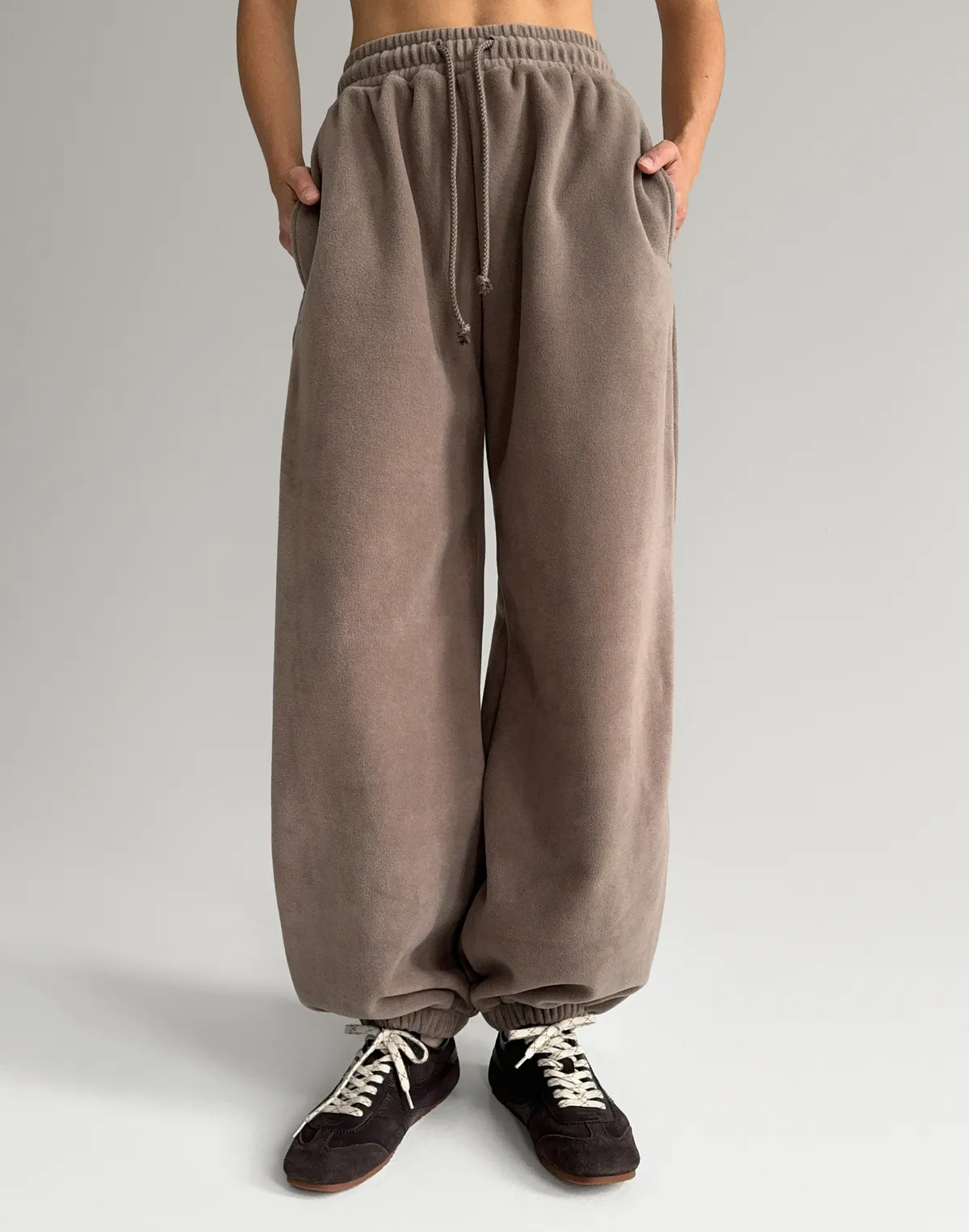 Джогери флісові оверсайз зимові, капучіно - Фото 1