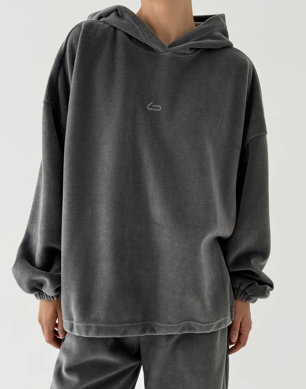 Худі супер оверсайз подовжений, сірий - Фото 1