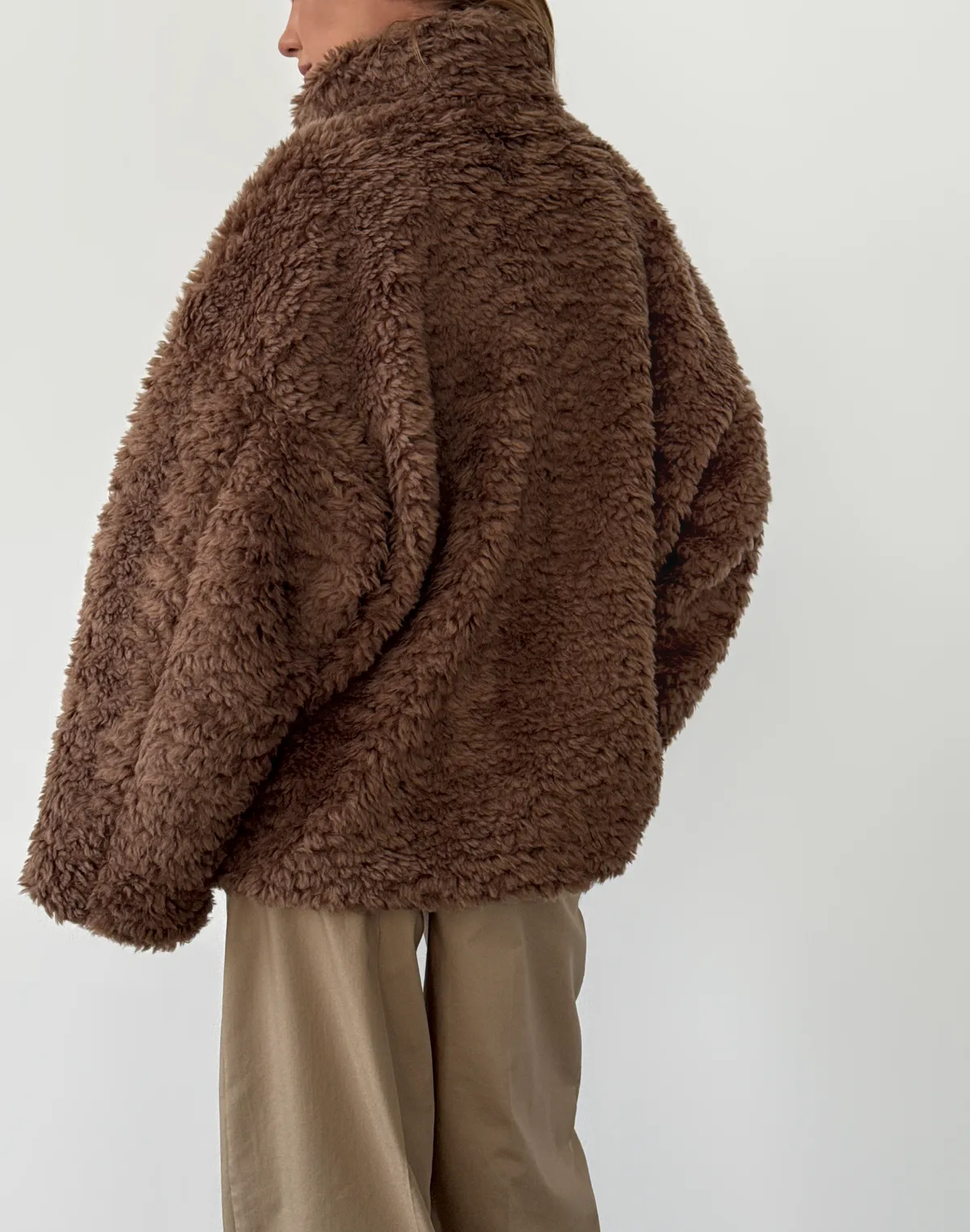 Зіпер тедді з натуральної 100% вовни, шоколадний - Фото 2