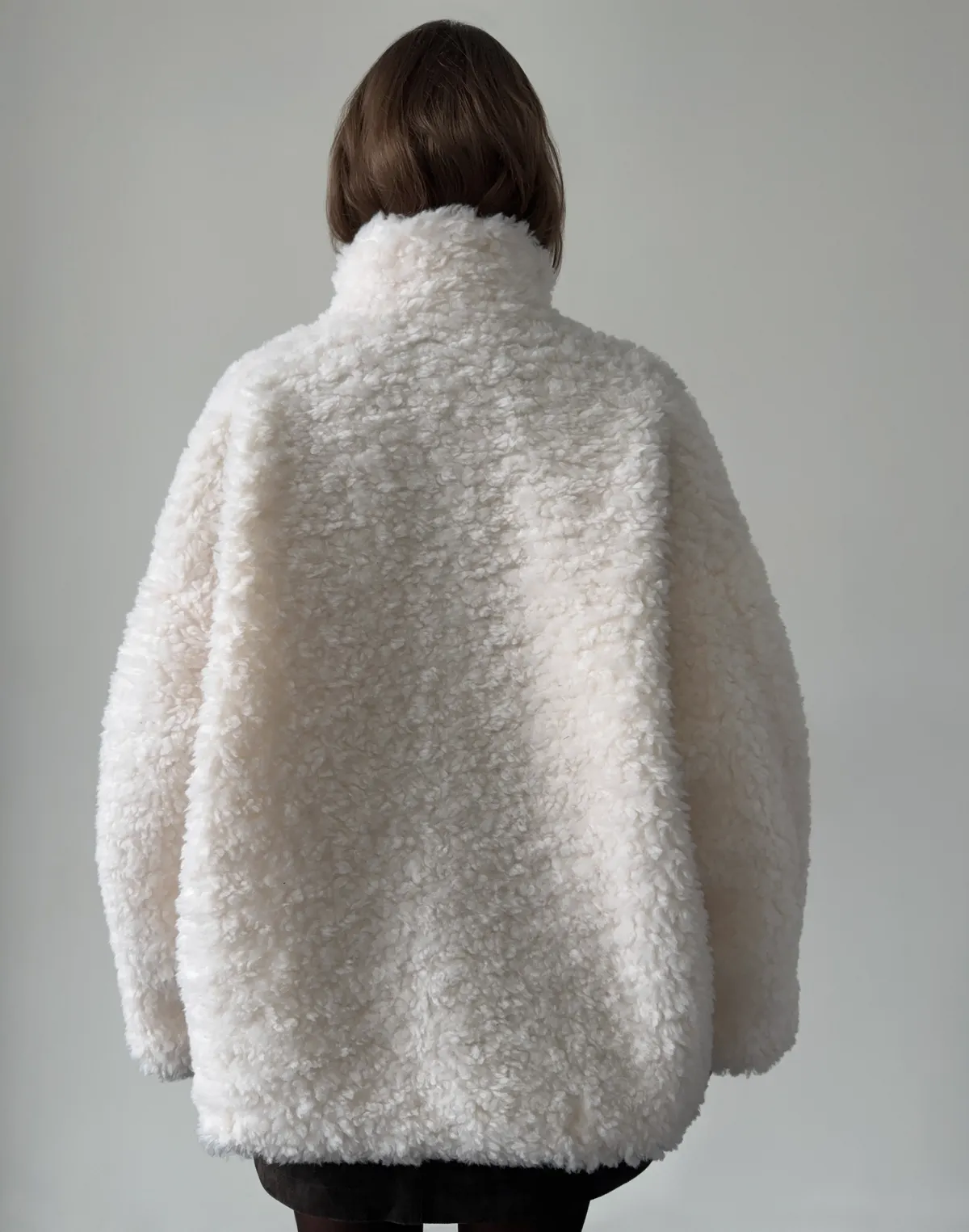 Зіпер тедді з натуральної 100% вовни, білий - Фото 2