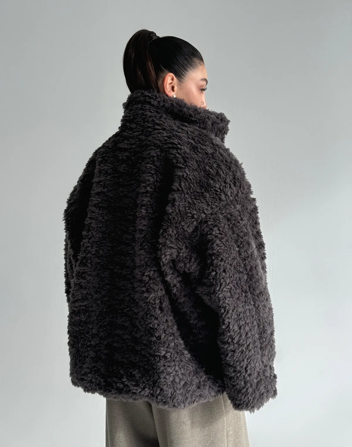 Зіпер тедді з натуральної 100% вовни, сірий - Фото 2