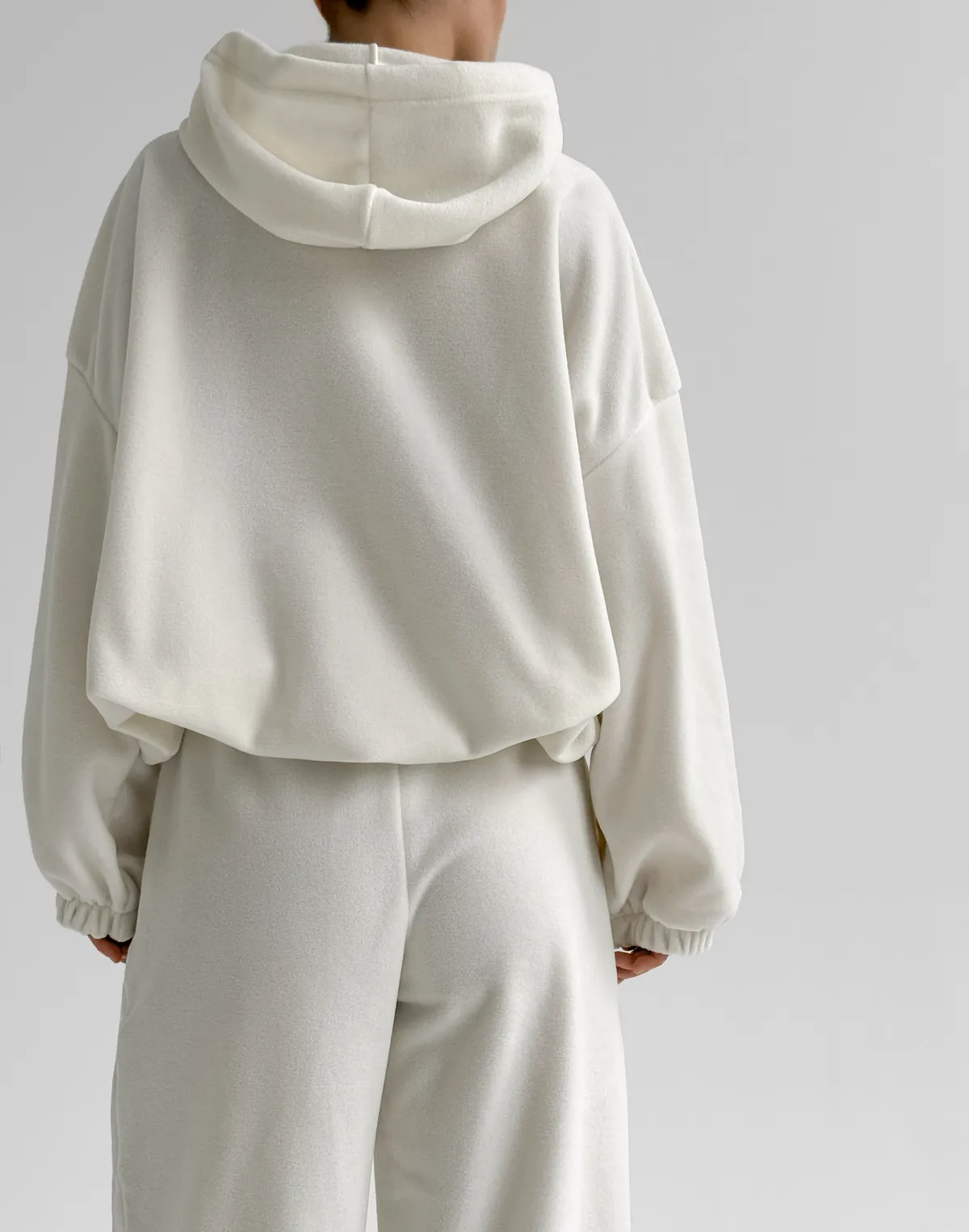 Худі супер оверсайз подовжений, екрю - Фото 2