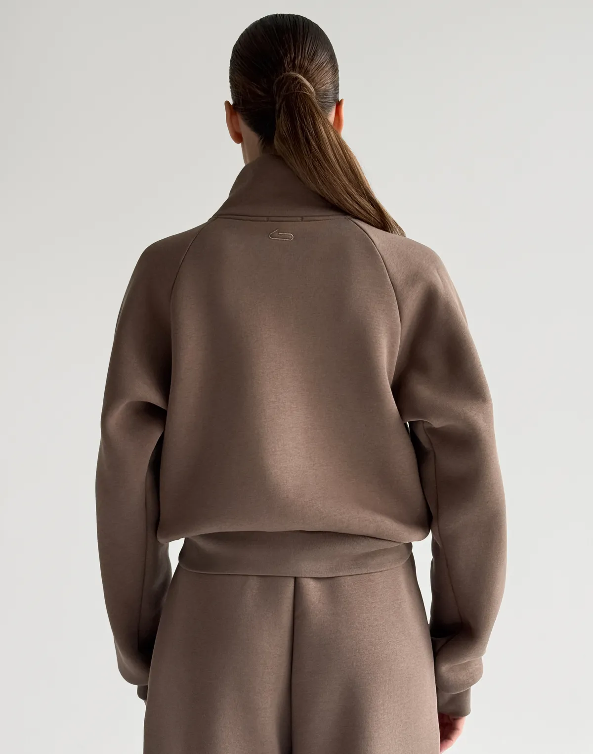 Зіпер з начосом з декоративними швами, шоколадний - Фото 2