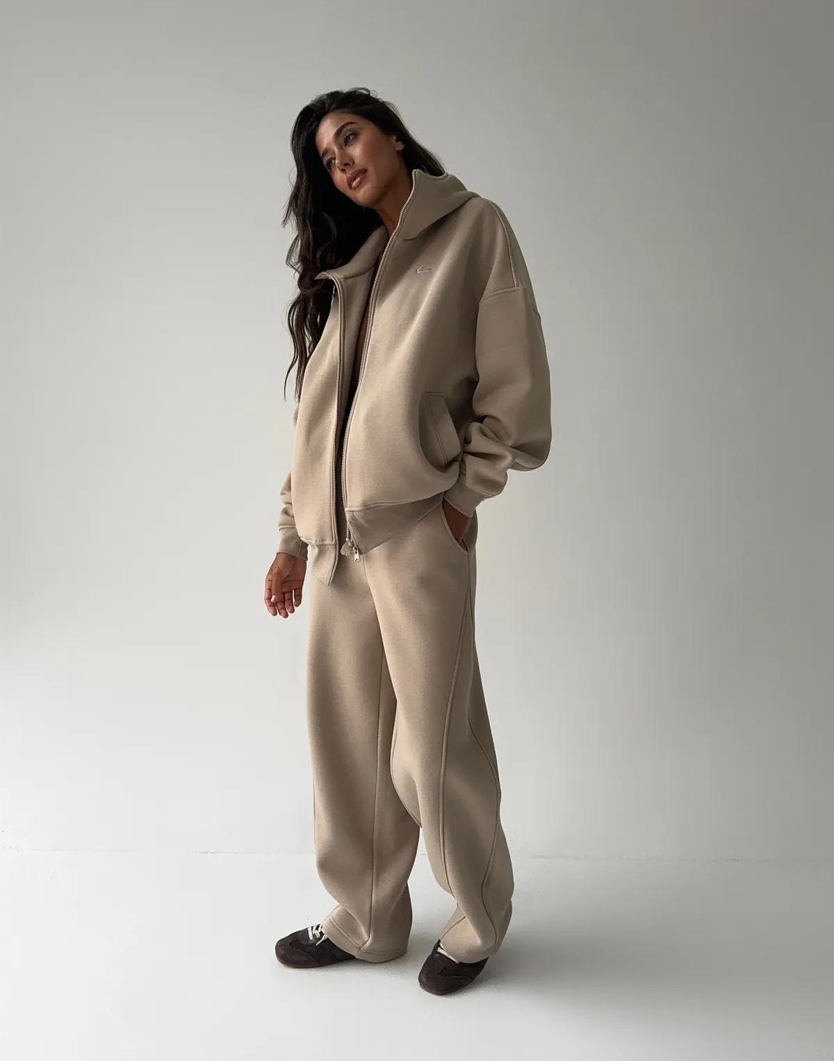 Штани з начосом вільного прямого крою, лате - Фото 8