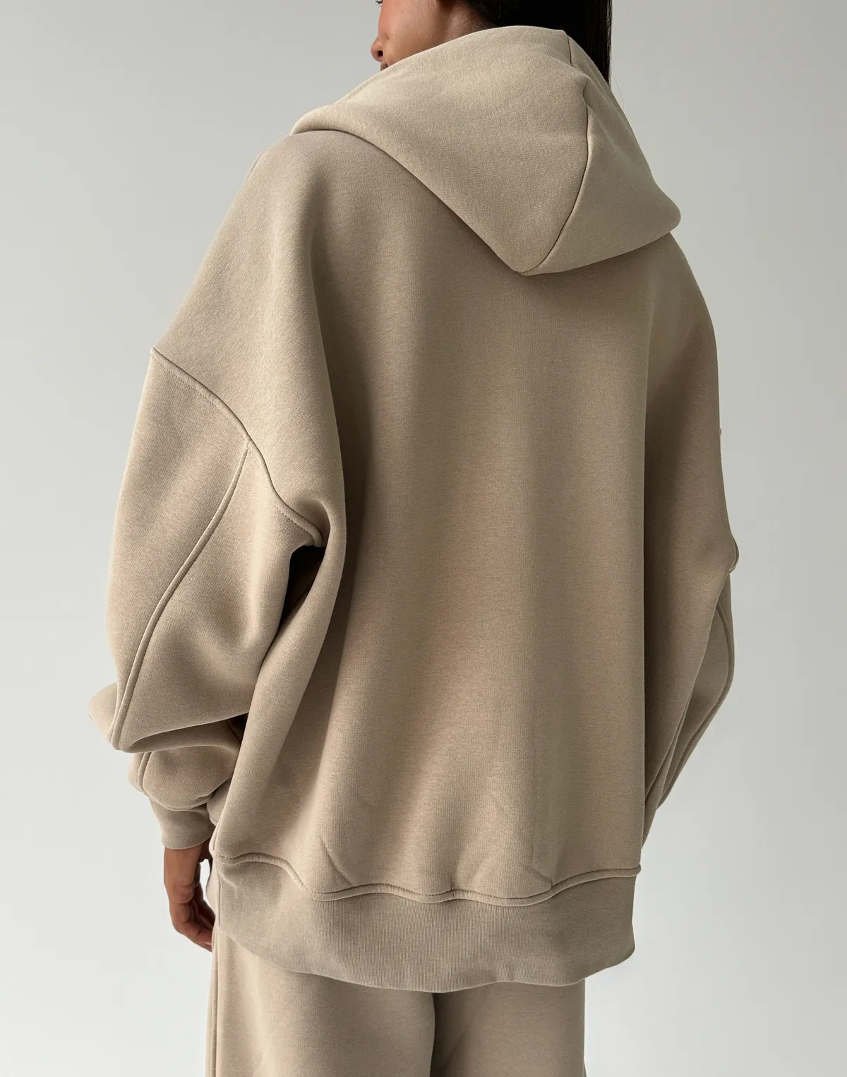 Зіпер з начосом та високим коміром, лате - Фото 2